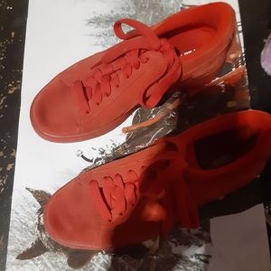 Full Red Puma Suede Shoes